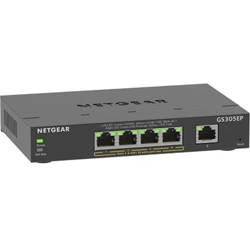 Switch de Red Netgear 5-Port Gigabit Ethernet SOHO Smart Managed Plus PoE Switch