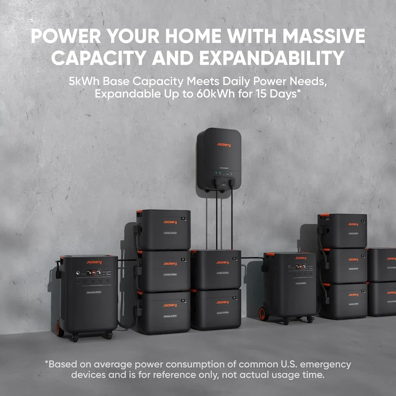 Estación de Energía Portátil Jackery 5000 Plus, 5040 Wh, 7200 W, Negro