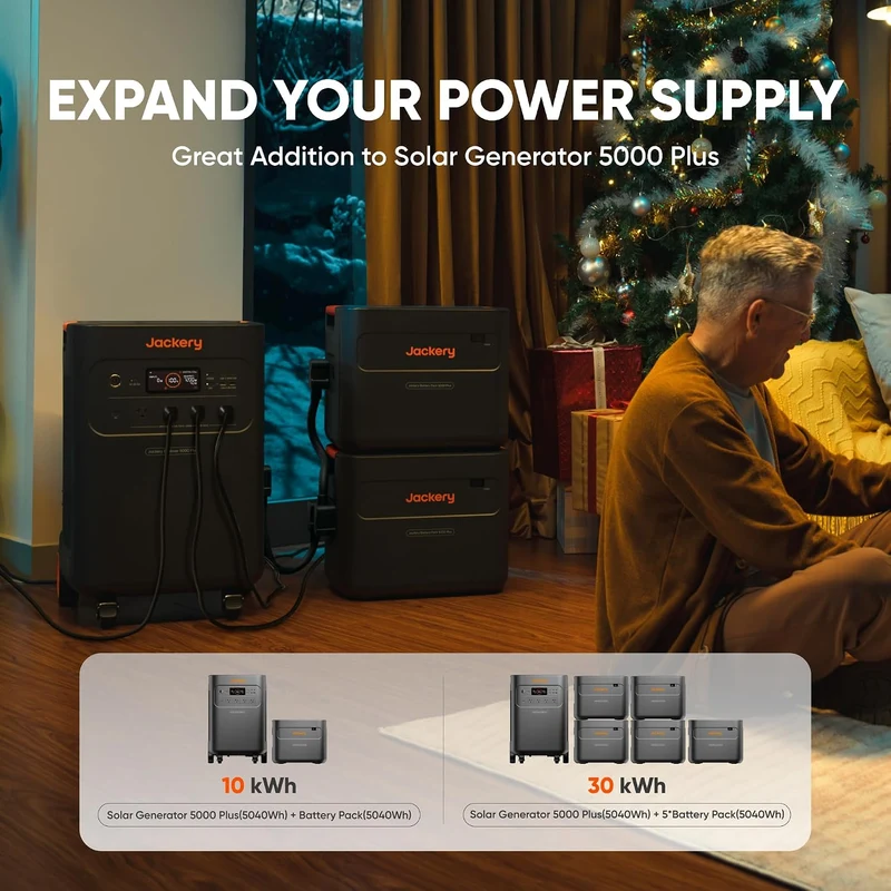 Estación de Energía Portátil Jackery 5000 Plus, 5040 Wh, 7200 W, Negro