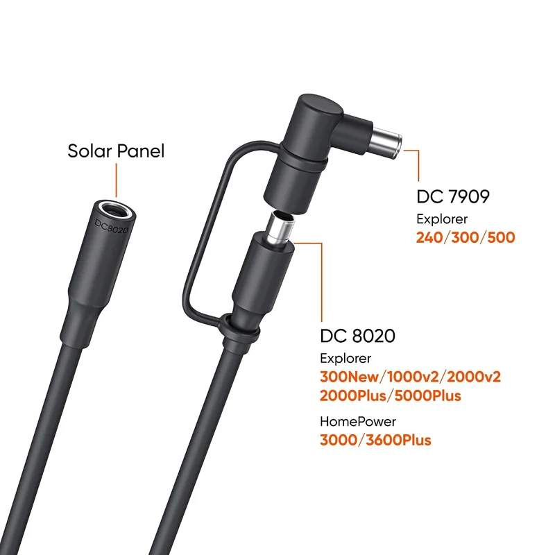 Cable Jackery DC de Extensión para Panel Solar, Gris