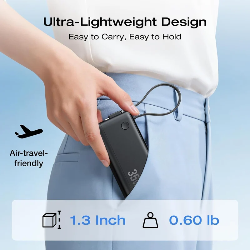 Power Bank EcoFlow RAPID, 10,000 mAh, Carga 30 W, Negro