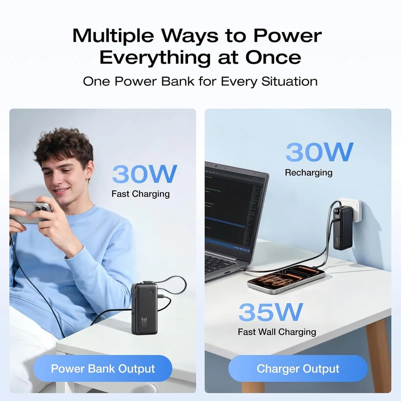 Power Bank EcoFlow RAPID, 10,000 mAh, Carga 30 W, Negro