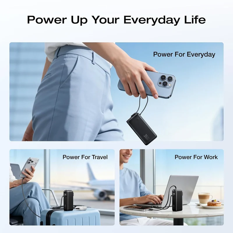 Power Bank EcoFlow RAPID, 10,000 mAh, Carga 30 W, Negro