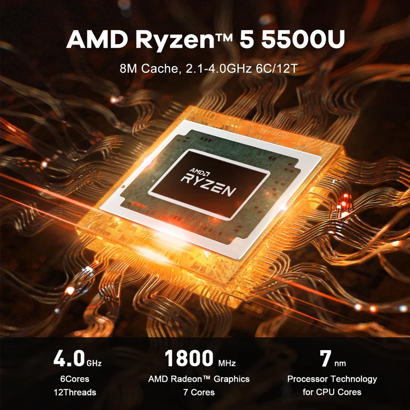 Mini PC Beelink SER5 16 GB RAM, con AMD Ryzen 5 5500U