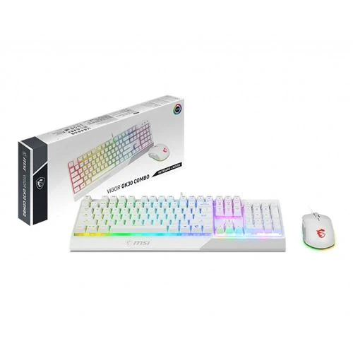 Combo Teclado y Mouse Gaming MSI Vigor GK30 Blanco con Cable