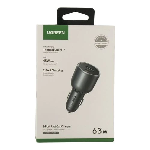 Cargador de Auto UGreen 63W Dual USB-C y USB-A