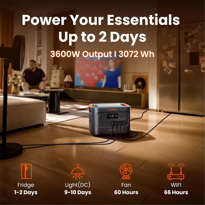 Estación de Energía Portátil Jackery HomePower 3000, 3072 Wh, 3600 W