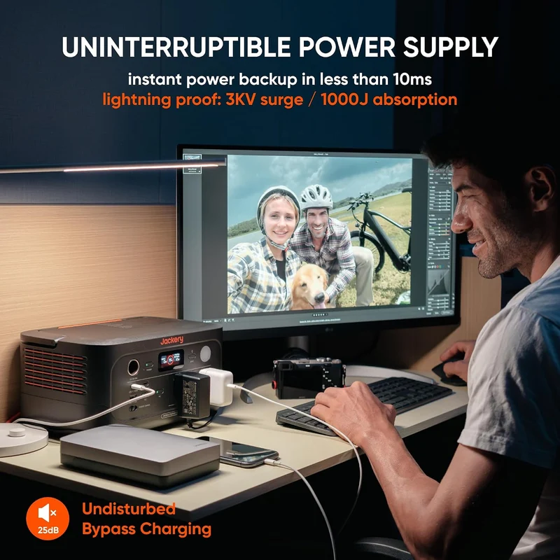Estación de Energía Portátil Jackery Explorer 500 v2, 512 Wh, 500 W, Negro