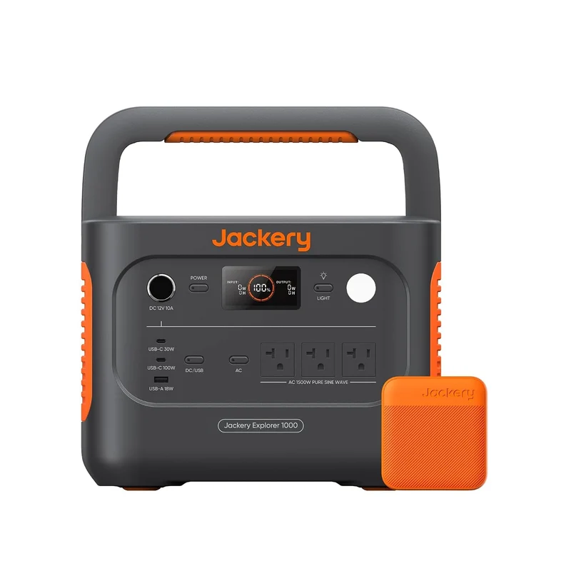 Estación de Energía Portátil Jackery Explorer 1000 v2, 1070 Wh, 1500 W, con Cargador Rápido de 102 W, Naranja