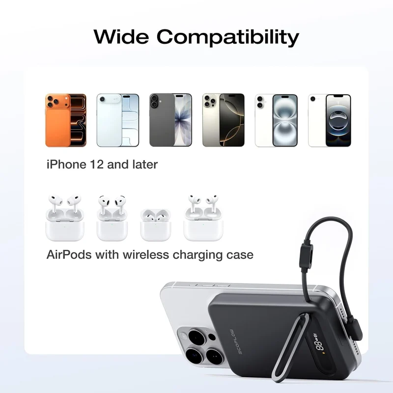 Power Bank EcoFlow RAPID, 10,000 mAh, Carga 25 W, Negro
