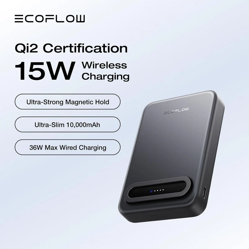 Power Bank EcoFlow RAPID, 10,000 mAh, Carga 15 W, Negro