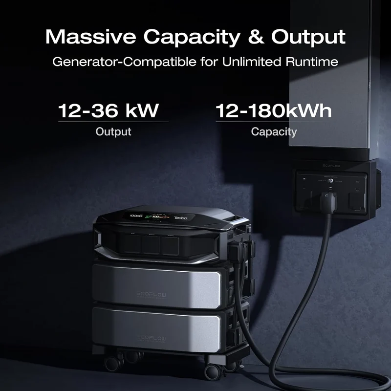 Estación de Energía Portátil EcoFlow DELTA Pro Ultra X, 12288 Wh, 12000 W, con Smart Home Panel