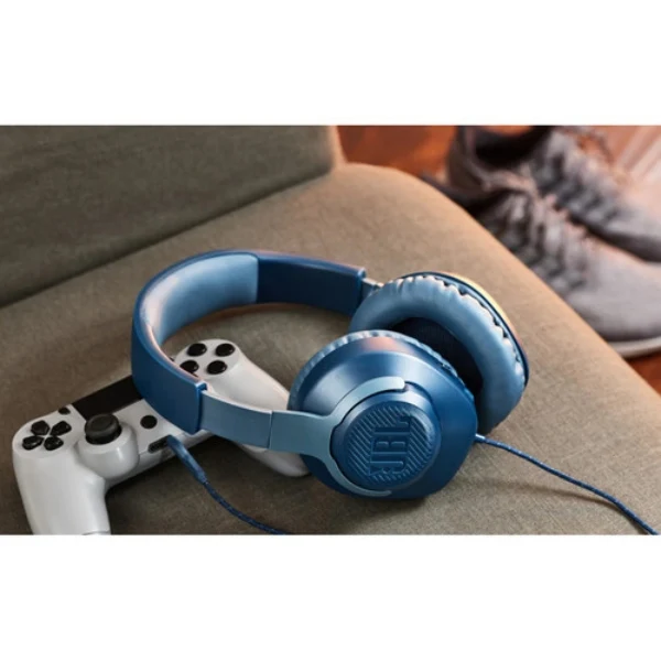 Audífonos Gaming JBL Quantum 100 - Cable 3.5mm - Micrófono Desmontable - 40mm - Azul - JBLQUANTUM100BLUAM