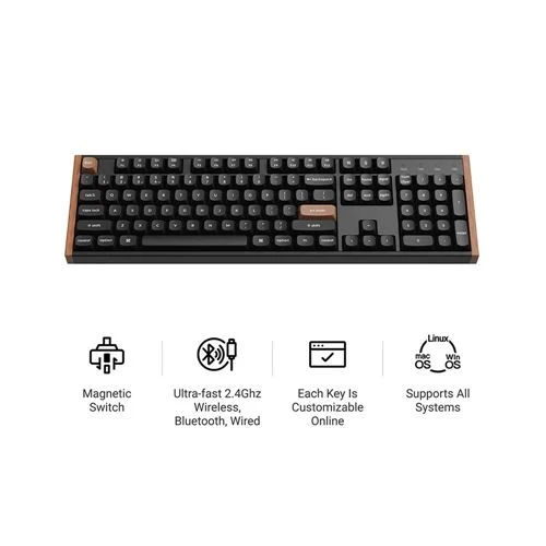 Teclado Magnético Hall Effect Keychron K10 HE Negro Tamaño Completo