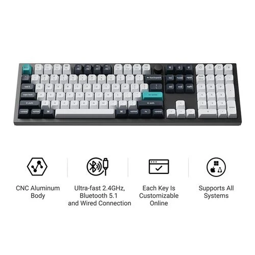 Teclado Magnético Hall Effect Keychron K10 HE Negro Tamaño Completo