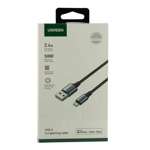 Cable USB-A a Lightning UGreen Trenzado 1m Negro