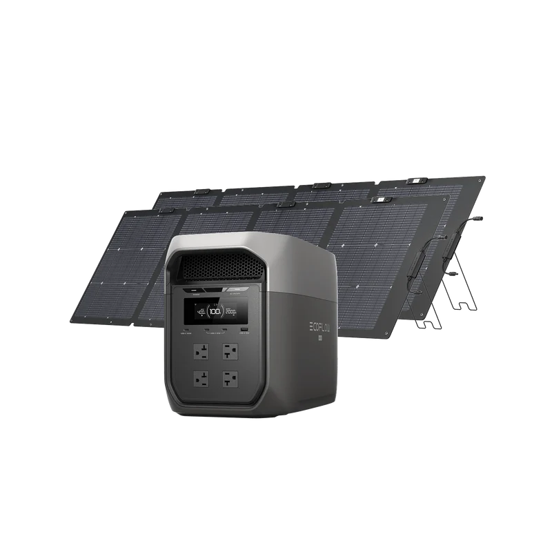 Estación de Energía Portátil EcoFlow DELTA 3 Max, 2048 Wh, 2400 W, con Panel Solar de 220 W