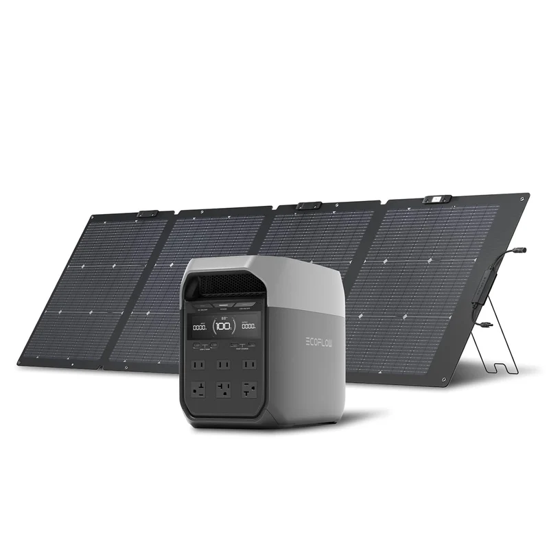 Estación de Energía Portátil EcoFlow DELTA 3, 1024 Wh, 1800 W, con Panel Solar de 220 W