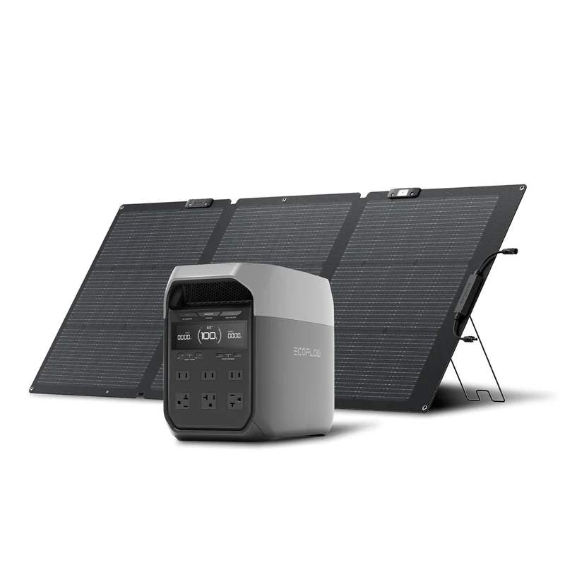Estación de Energía Portátil EcoFlow DELTA 3, 1024 Wh, 1800 W, con Panel Solar de 160 W