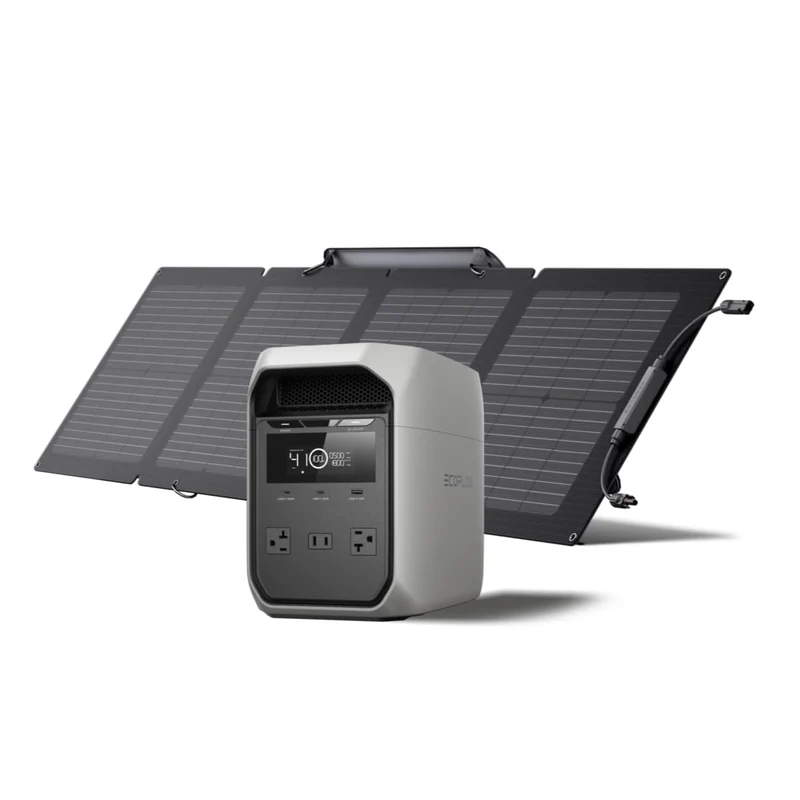 Estación de Energía Portátil EcoFlow DELTA 3 Classic, 1024 Wh, 1800 W, con Panel Solar de 110 W