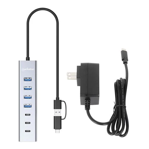 Hub USB Manhattan 7 Puertos USB 3.2 Gen 1 Type-C y Type-A