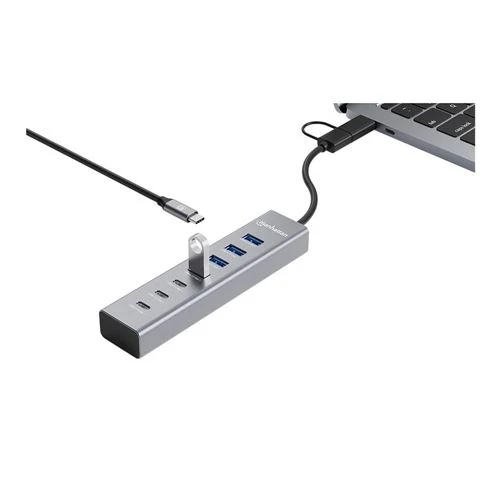 Hub USB Manhattan 7 Puertos USB 3.2 Gen 1 Type-C y Type-A