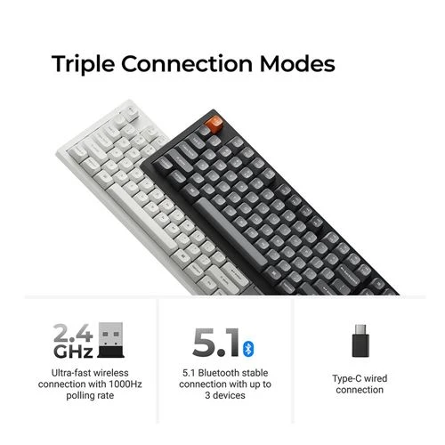 Teclado Gaming Mecánico Inalámbrico Keychron K10 Max Full-Size Hot-Swappable QMK/VIA Negro