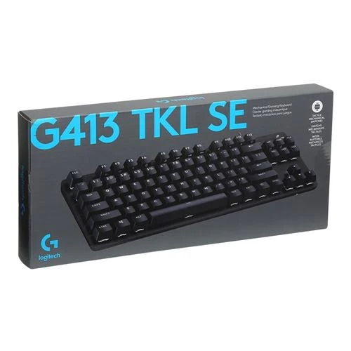Teclado Gaming Mecánico Logitech G G413 TKL SE Compacto Switches Romer-G LED Blanco Negro