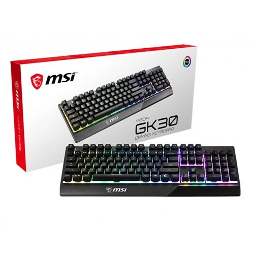 Teclado Gaming MSI Vigor GK30 Mecha-Membrane RGB Mystic Light 104 Teclas Negro
