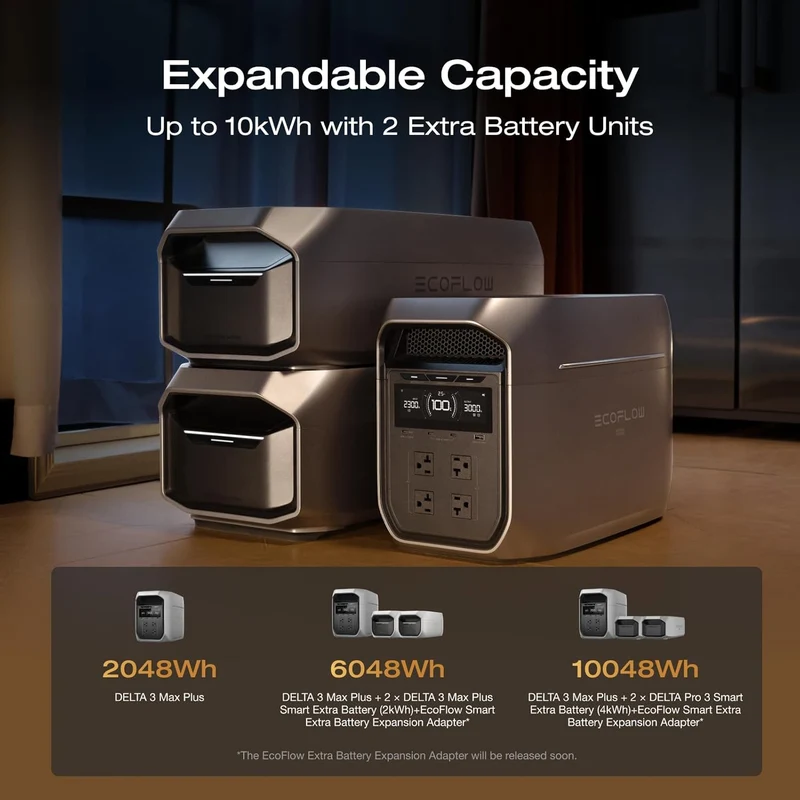 Estación de Energía Portátil EcoFlow DELTA 3 Max Plus, 2048 Wh, 3000 W