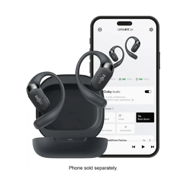 Audífonos Shokz OpenFit 2+ True Wireless Bluetooth Open-Ear con Dolby Audio - Negro