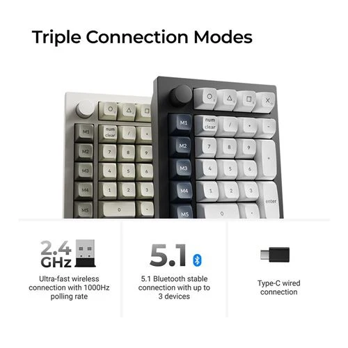 Teclado Numerico Keychron Q0 Max Inalambrico con Perilla, Negro