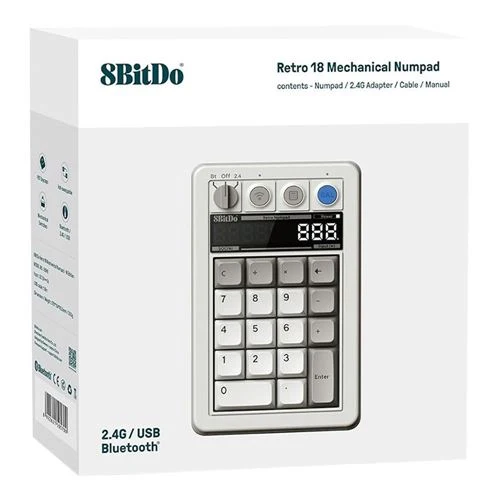 Teclado Numerico 8Bitdo Retro 18 Mecanico Hot-Swap con Modo Calculadora
