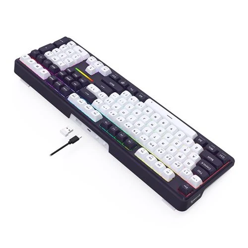 Teclado Gaming Mecánico Inalámbrico Redragon Antonium MCK745 Pro RGB 108 Teclas Morado