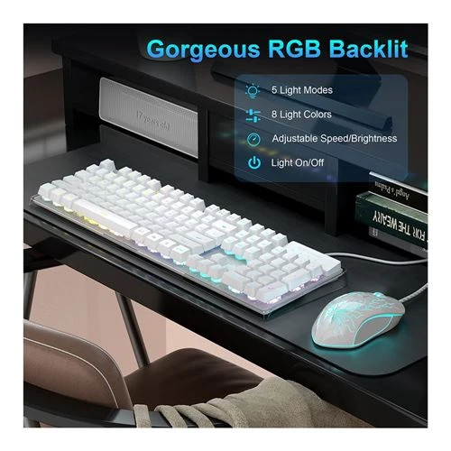 Combo Teclado y Mouse MageGee K1 Blanco