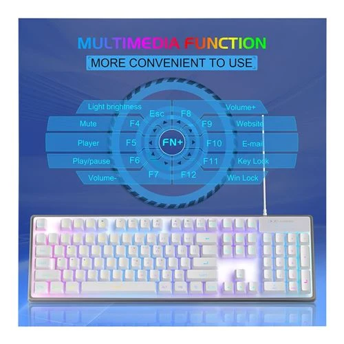 Combo Teclado y Mouse MageGee K1 Blanco