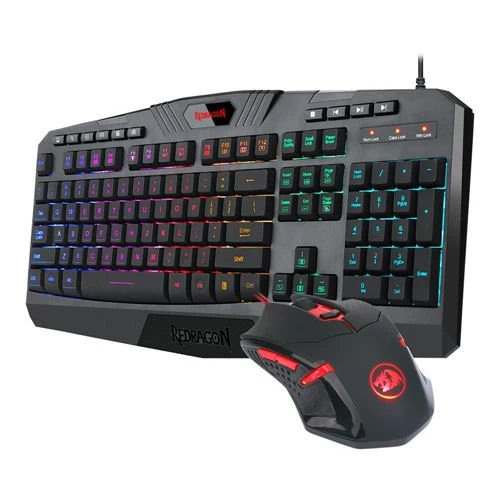 Combo Teclado y Mouse Gaming Redragon S101 RGB Cableado Negro