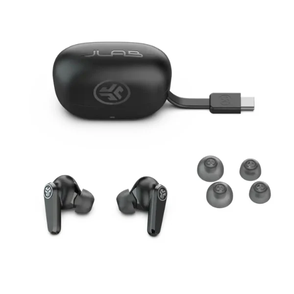 Audífonos JLab Go Pods ANC True Wireless Bluetooth con Cancelación Híbrida de Ruido - Negro