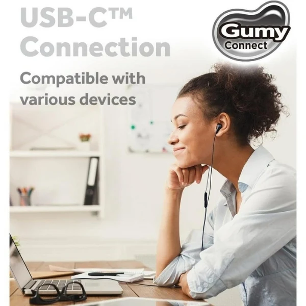 Audífonos JVC Gumy Connect USB-C In-Ear con Micrófono - Negro