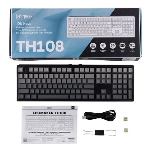 Teclado Epomaker TH108 Negro Tamaño Completo