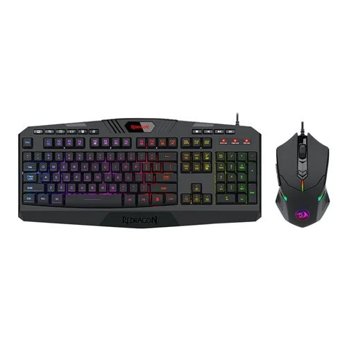 Combo Teclado y Mouse Gaming Redragon S101 Membrana Negro