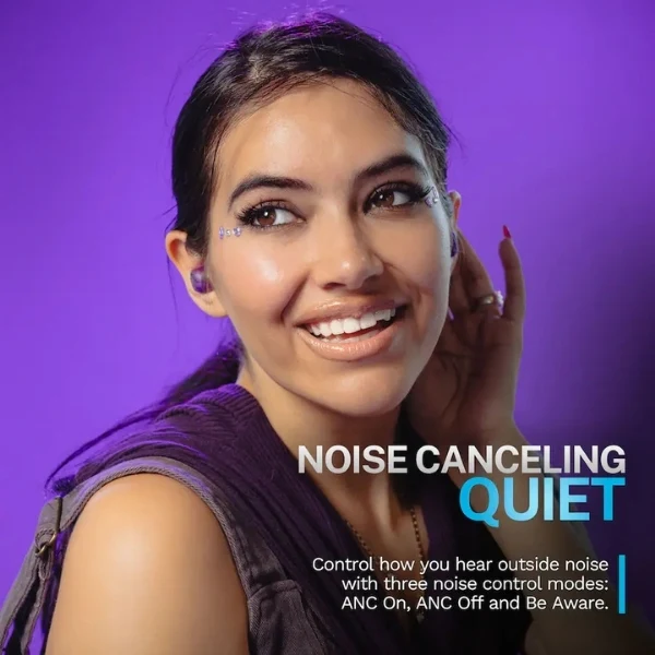 Audífonos JLab GO Pop ANC True Wireless Bluetooth con Cancelación Activa de Ruido - Morado Transparente