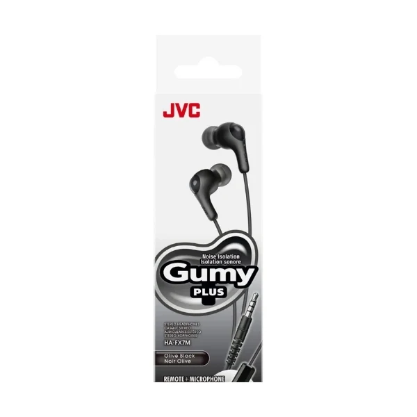 Audífonos JVC Gumy Plus In-Ear con Micrófono y Control Remoto - Negro