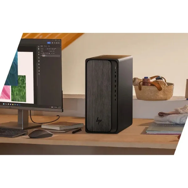 Computador HP OmniDesk AMD Ryzen 5 8500G (5 GHz) - 8 GB DDR5 - 512 GB NVMe M.2 - AMD Radeon 740M - 280 W - Win 11 Home - Gray Wood