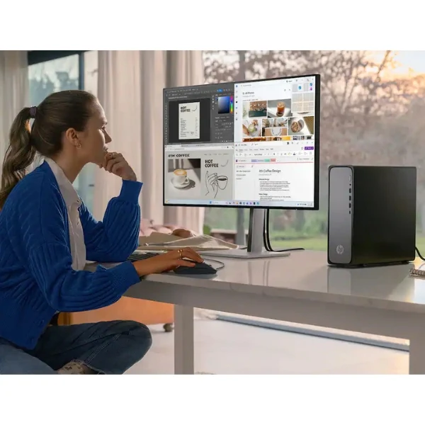 Computador HP OmniDesk Slim AMD Ryzen 7 7445HS (4.7 GHz) - 8 GB DDR5 - 512 GB NVMe M.2 - AMD Radeon - 180 W - Win 11 Home - Meteor Silver