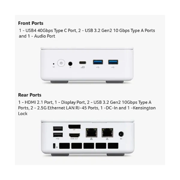 Mini PC Acer Revo Box AI AMD Ryzen AI 7 445 (4.6 GHz) - 16 GB LPDDR5X - 512 GB SSD - AMD Radeon 840M - 90 W - Win 11 Home - White