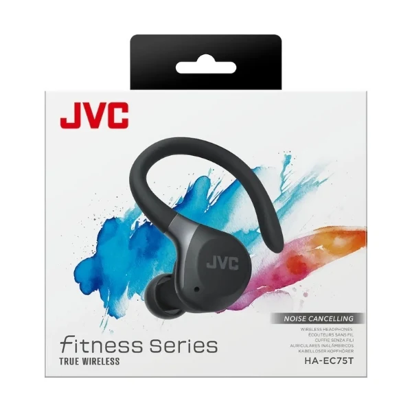 Audífonos JVC HA-EC75T True Wireless Bluetooth Deportivos con Cancelación Activa de Ruido - Negro