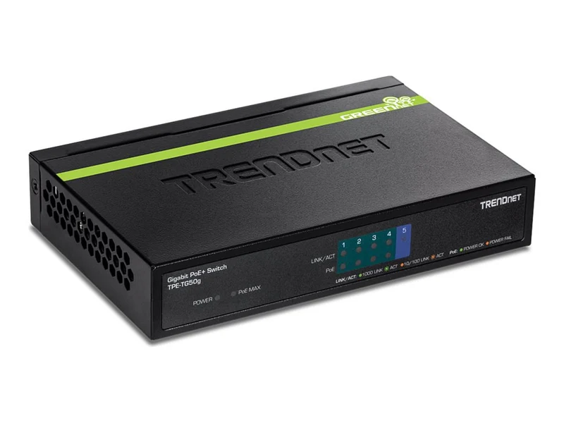 Switch de Red TRENDnet 5-Port Gigabit PoE+ Switch, TPE-TG50G