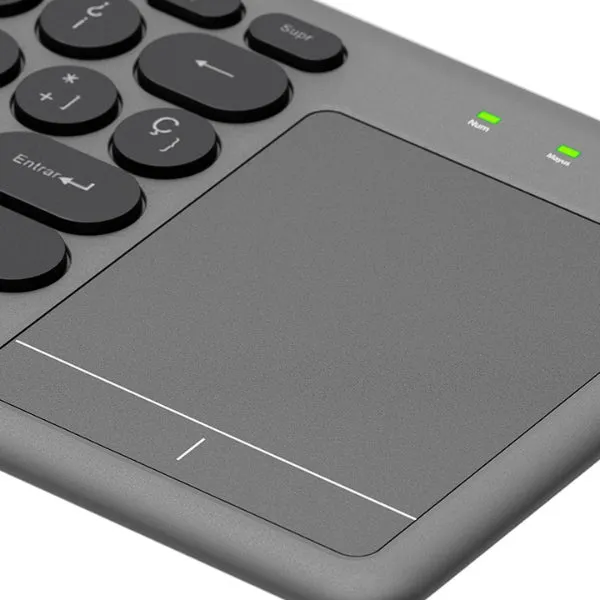 Teclado Klip Xtreme KeyGlider KCK-550S Bluetooth - Conexión Dual 2.4GHz - Panel Táctil - Español - Negro