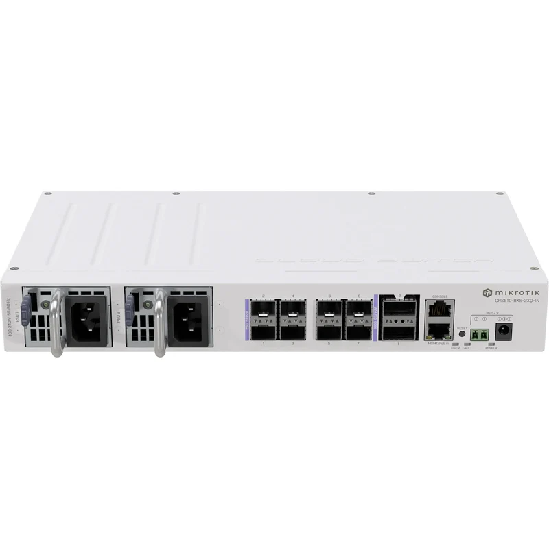 Switch de Red MikroTik CRS510-8XS-2XQ-IN 8-Port 25G SFP28 / 2-Port 100G QSFP28 Managed Network Switch
